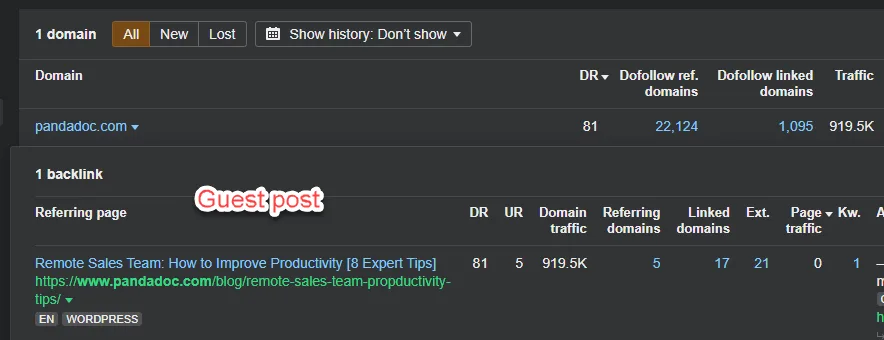 types of backlinks (guest posts, paid acquisitions, etc)