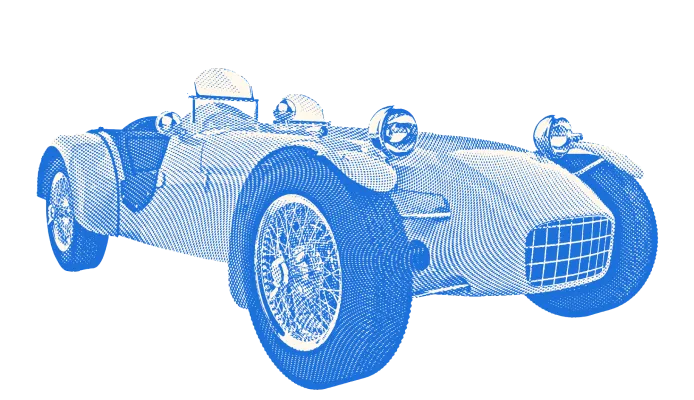A vintage racecar.