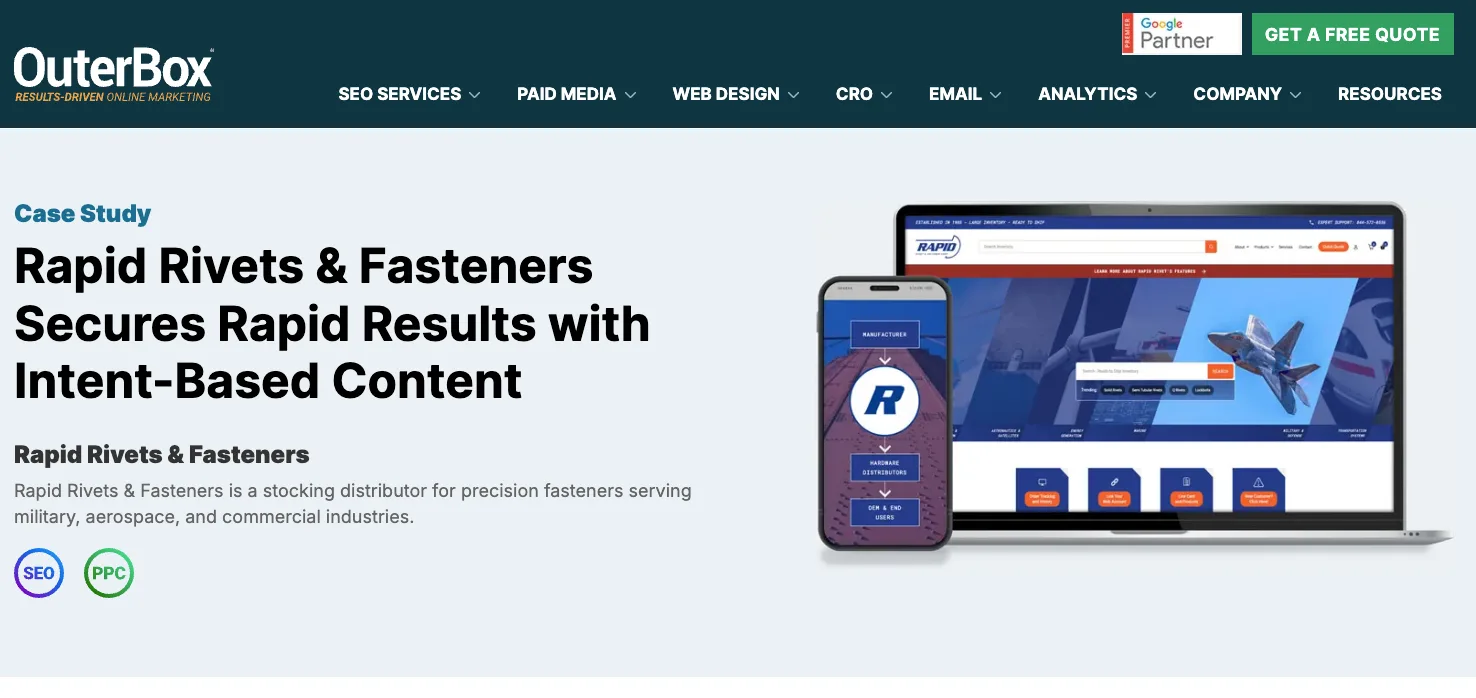 OuterBox B2B SEO case study