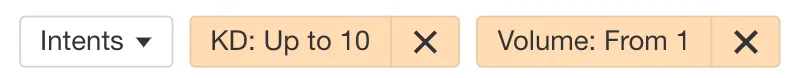 Applying filters to find easier keywords in Ahrefs