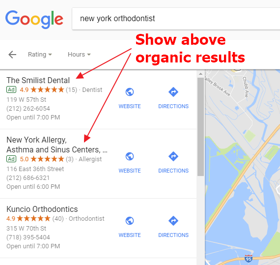 Show above organic results